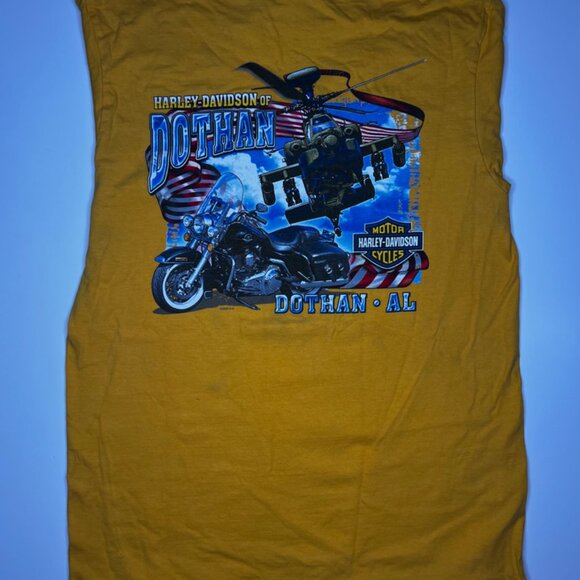 Men’s Vintage Harley Davidson Motorcyles T-Shirt Yellow - Picture 2 of 9